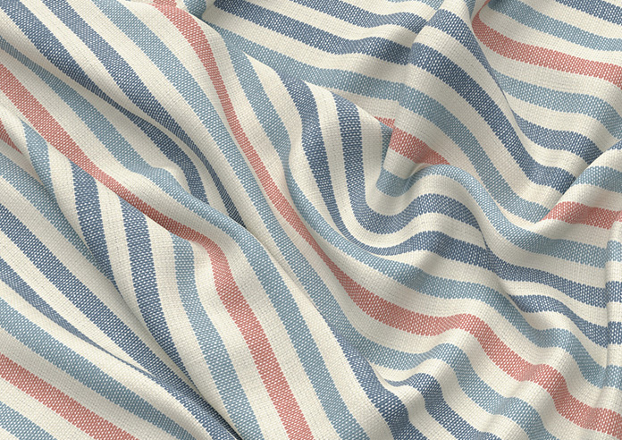 Emily Bond Cornish Stripe, Blue Multi - Twist&Fit Roman Blind - Image 4